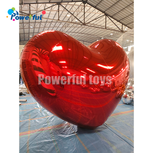 Boule miroir géante suspendue, réfléchissante, colorée, brillante, laser, gonflable, en forme de cœur, ballon d'amour pour la décoration - Product Image 2
