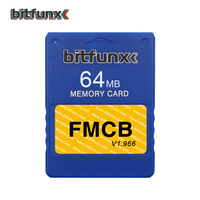 Carte mémoire Bitfunx 64 Mo pour Playstation 2 PS2 Carte de stockage de données de jeux FMCB V1.966