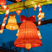 Lanterne en forme de cloche, incontournable pour Noël, lanterne décorative festive, pour l'intérieur et l'extérieur, imperméable, durable, fournitures pour fêtes de fin d'année