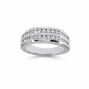 Anillo de Compromiso para Hombre con Diamante Certificado de 0.56CT SI2/G, Corte Redondo, Engaste de Oro Blanco, Precio de Fábrica, Sheetal Diamonds Ltd R0157 - Product Image 2