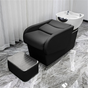 Oferta Especial: Sillón Lavacabezas Vintage Rosa, Negro, Beige y Dorado con Cuencos y Sistema de Descarga para Salón de Belleza y Barbería - Product Image 5