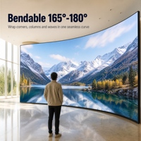 Écran LED flexible d'intérieur, pliable à 165-180 degrés, technologie de module LED créatif 4K UHD, musée, galerie d'art, magasin de marque, 600CD