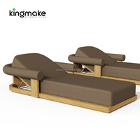 Chaise longue de jardin en teck massif moderne, résistante à l'eau, avec coussin, pour extérieur, plage, hôtel, piscine