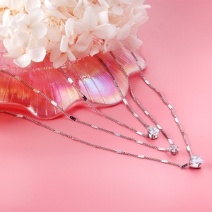 Collar con Colgante de Diamantes en Forma de Gota de Agua y Corazón, Diseño Nuevo y Popular 2022, Cadena Triple, Acero Inoxidable, Chapado en Oro de 18k, para Citas - Product Image 2