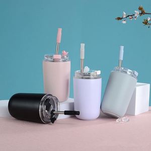 School Portable Mini Stainless Steel Tumbler with Straw Travel Vacuum <b>Hot</b> <b>Drinks</b> Reusable Coffee Mug Wedding Insulated - Product Image 3