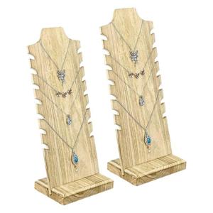 ชั้นวางเครื่องประดับไม้ 6.9Wx16.5H นิ้ว สำหรับวางบนโต๊ะ จัดเก็บสร้อยคอ กำไล ต่างหู ชั้นวางไม้เนื้อแข็ง - Product Image 5