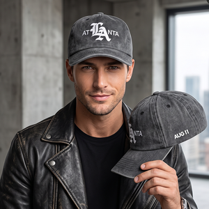 Gorra de Béisbol Vintage de Algodón Lavado con Logotipo Personalizado, MOQ Bajo, OEM ODM, Bordado Plano 3D, Corona Suave, Color Carbón - Product Image 2