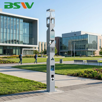 Lámpara Combinada Ornamental de Alta Calidad BSW, Farola Decorativa de Estilo Clásico con Base Dorada para Infraestructura Pública