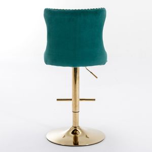 Tabourets de bar modernes en velours DB A&A, hauteur réglable 25-33 pouces, base pivotante en métal, pour bar à domicile - Product Image 6