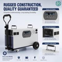 Station d'alimentation portable 6500W, générateur solaire, meilleure batterie au lithium pour la sauvegarde d'urgence à domicile et la vie hors réseau