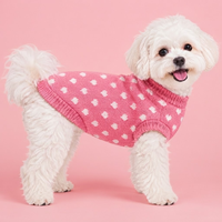 Pull en tricot chaud à motif cœur pour chien, gilet pour petits chiens et chiots femelles