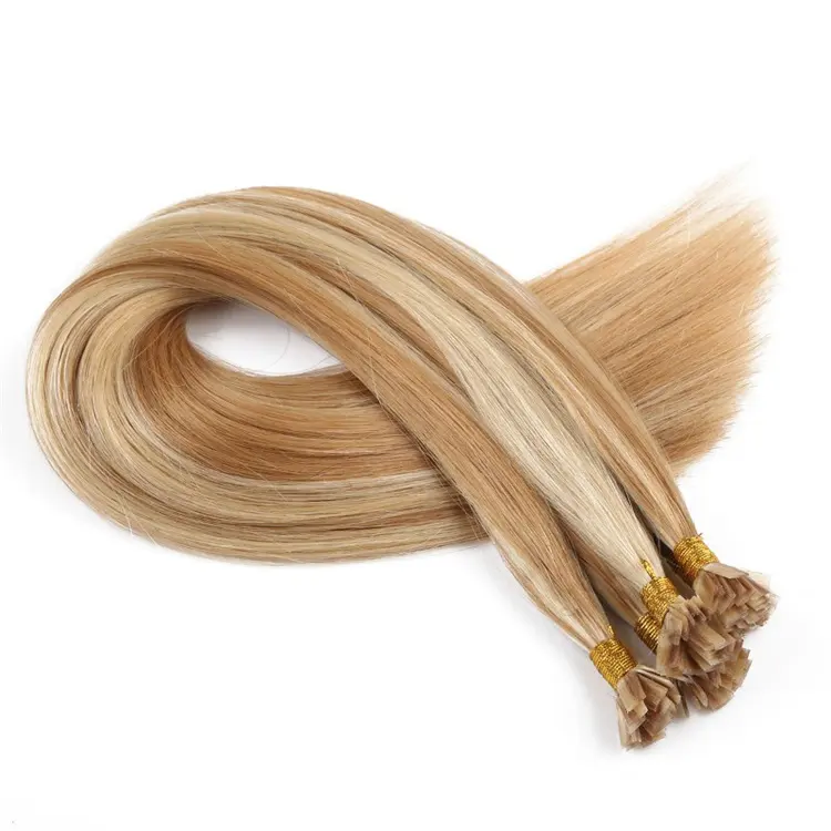 Double Drawn Highest Quality 12A Full Cuticle Russian Hair Keratin Prebonded Flat Tip Hair Extension