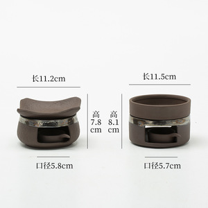 Poêle d'aromathérapie vintage en poterie artisanale cuite à sec, résistant à la chaleur, pour la maison et le bureau, <span class=keywords><strong>avec</strong></span> bougies incluses, pour un thé chaud - Product Image 4