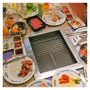 Parrilla Giratoria <span class=keywords><strong>El</strong></span>éctrica Automática Comercial PINNIU para Barbacoa Coreana, Combo de Olla Caliente y Parrilla, Equipo de <span class=keywords><strong>Restaurante</strong></span> sin Humo - Product Image 1