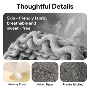 Lumbar <b>Pillow</b> With Heating <b>Massage</b> Airbag Oblong Shape For Waist Support Polyester Cotton Material Plug In Power - Product Image 4