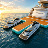 Plateforme flottante gonflable renforcée antidérapante en forme de T de 8'x8' pour jet ski, station d'accueil, vente en gros