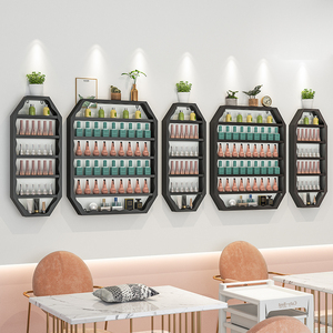 Modern Metal <b>Nail</b> Salon <b>Wall</b> Mounted Iron <b>Nail</b> Polish Storage Rack Gold Display - Product Image 3