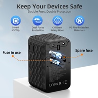 Adaptador de viaje de cargador rápido USB tipo C Worldplug de 140W GaN 2A3C adaptador de viaje Universal internacional para portátil función PPS PD