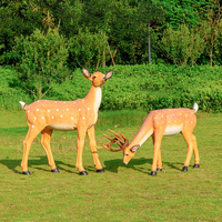 Escultura de Animal Salvaje Realista, Modelo de Ciervo Sika Grande, Estatua de Resina de Fibra de Vidrio Personalizable para Jardín, Villa, Parque, Paisajismo
