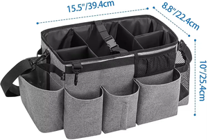 Organisateur de rangement multifonctionnel pour le nettoyage, sac fourre-tout portable pour femme de ménage, avec séparateurs amovibles, en polyester durable - Product Image 2