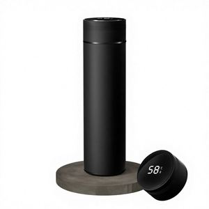 Custom Logo 17Oz Stainless Steel Insulated Vacuum Reminder Thermos Led Digital Temperature Display <b>Smart</b> Water Bottle Flask - Product Image 1
