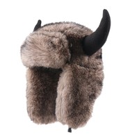 Divertido Sombrero Vikingo con Cuernos, Gorro de Lujo con Orejeras de Piel Sintética, Cálido y Cortavientos para Invierno, Estilo Nórdico Ushanka, Novedoso Sombrero Ruso, Proveedor de Sombreros