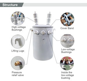 แบรนด์ jiezou 4160V 7200V 1.38KV 120V 240V ทองแดง/อลูมิเนียมขดลวดเฟสเดียวติดตั้งหม้อแปลงไฟฟ้า - Product Image 3