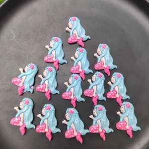Cabochons en résine à dos plat Princesse Sirène Kawaii, queue de poisson, breloques pour loisirs créatifs, accessoires pour slime, décoration de coques de téléphone, accessoires pour cheveux - Product Image 6