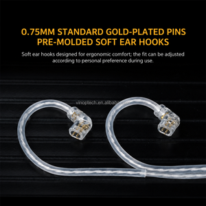 Premium USB Type C IEM Cable 0.75mm Gold Plated Pin Silver Plated OFC Conductor Over Ear <strong>Headset</strong> Upgrade Cord - Product Image 6