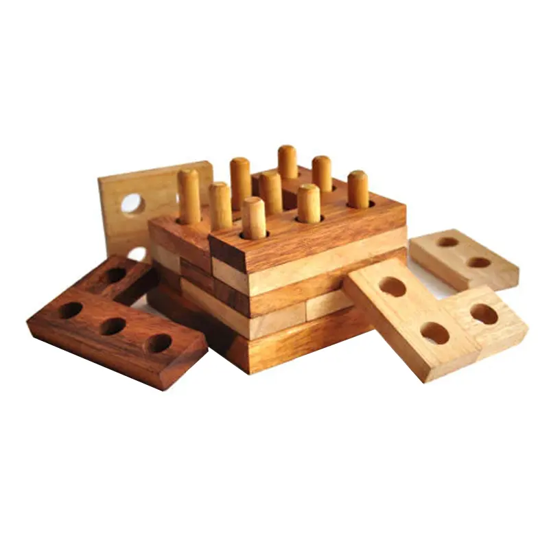 Immagina Puzzle di legno rompicapo forme geometriche in legno cubo Puzzle blocco di legno Puzzle