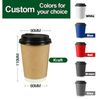 Vaso de Café de Papel Biodegradable de Pared Simple con Impresión de Logotipo Personalizado, de Grado Alimenticio, Negro, con Doble Recubrimiento y Tapas de Plástico