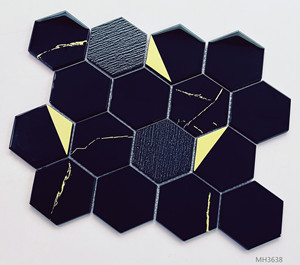 Carreau de mosaïque en marbre de conception hexagonale 3D de luxe style <span class=keywords><strong>parquet</strong></span> moderne pour balcon, sol de piscine pour application de salon - Product Image 5