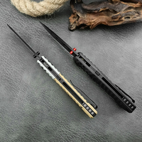 Vente en gros de couteau pliant personnalisé avec logo BM 593 BK, manche en fibre de carbone G10, couteau tactique de survie pour le camping, la chasse, EDC, multi-outils