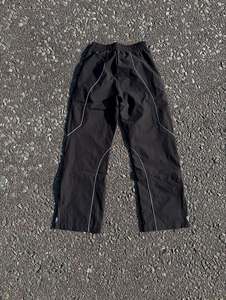 Tùy chỉnh in logo polyester không thấm nước Vải Zip lên áo khoác phù hợp quần mỏng dòng phản chiếu của nam giới áo gió Tracksuit - Product Image 5