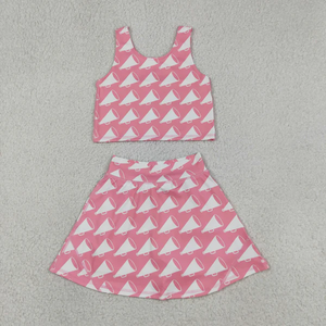 New Arrive Children Sports <b>Clothes</b> Baby Girls Kids Sleeveless Yoga <b>Clothes</b> Outfits Athletic Active Tops Shorts Skirt <b>Clothes</b> Set - Product Image 1
