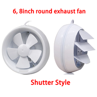 Ventilateur d'extraction d'air électrique 220V pas cher pour hôtel intérieur, ventilateur d'évacuation rond en plastique de 6 à 8 pouces pour usage domestique