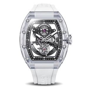 BG7001 Men Tourbillon <b>Watch</b> Automatic Mechanical Wristwatch Acrylic Tonneau Case Rubber Strap <b>Watches</b> for Men - Product Image 2