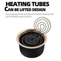 Barbecue électrique rond d'intérieur sans fumée, antiadhésif PTFE pour usage domestique et hôtelier, équipement de cuisson commercial pour restaurants