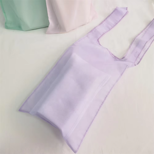 Fashion Durable Lace Organza Sheer Shopping Bags Organza Shopping Tote Eco Bag - Product Image 4