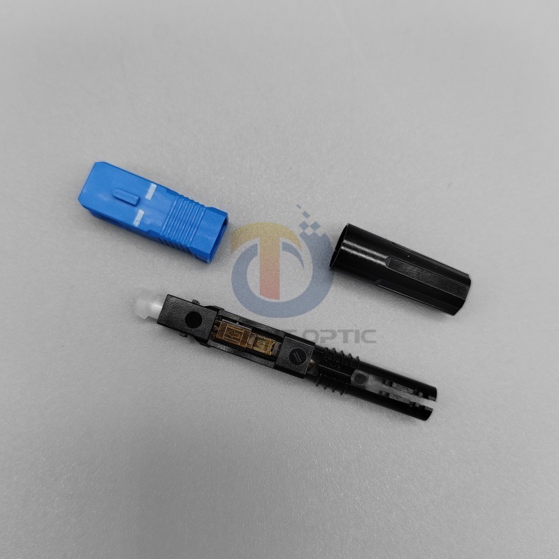 Walfront Lot De 100 Connecteurs Rapides SC/APC Fibre Optique + Outil Avec Capteur De Longueur