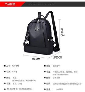 Mini <span class=keywords><strong>sac</strong></span> <span class=keywords><strong>à</strong></span> <span class=keywords><strong>dos</strong></span> de conception de la mode des femmes avec la fermeture <span class=keywords><strong>à</strong></span> glissière faite de matériel d'Oxford - Product Image 2