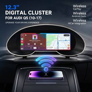 Nouvel ensemble d'instruments numériques premium de 12,3 pouces pour <span class=keywords><strong>Audi</strong></span> <span class=keywords><strong>Q5</strong></span> 2010-2017, tableau de bord LCD, compteur de vitesse, boîte de rétrofit pour cockpit virtuel - Product Image 1
