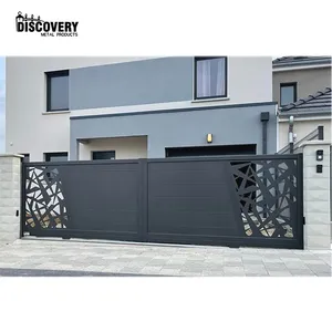 Top quality house sliding gates exterior garden metal big main gates latest design aluminum driveway front gate