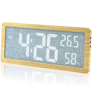 Bằng gỗ đóng khung LED điện tử Máy tính để bàn đồng hồ với đài phát thanh tính năng cho nhà hoặc văn phòng sử dụng - Product Image 1