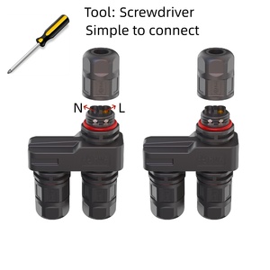 <span class=keywords><strong>Connecteur</strong></span> M16 à 2 <span class=keywords><strong>pôles</strong></span> de type vis, répartiteur, 300V 10A, pour câblage de lampes, système de câblage IP68 - Product Image 1