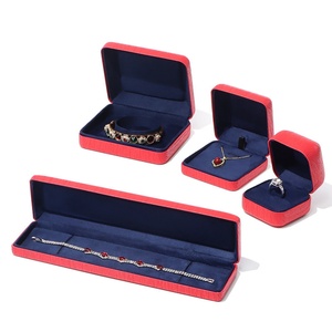 Luxury Square High End Custom Logo PU Leather & Velvet Vintage Style Wedding Jewelry <b>Box</b> with Ring Earrings Organizer Vault <b>Box</b> - Product Image 3