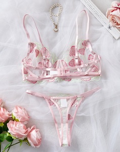 High Quality 2 Pieces Women Sexy Sleeping Lingerie Bridal Night See Through Embroidery Erotic Lingerie Sets for Women - Product Image 5