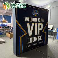 Stand publicitaire pour salon professionnel, caisson lumineux en tissu tendu fin SEG, toile de fond portable pour exposition, affichage de caisson lumineux rétroéclairé