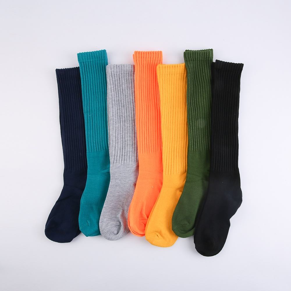 New Fashion Colorful Knitted Heavy Socks Wholesale Cotton Solid Thick Slouch Socks for Women Girls Kids