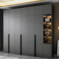 Armoire intégrée noire minimaliste, mobilier sur mesure en panneaux écologiques pour toute la maison